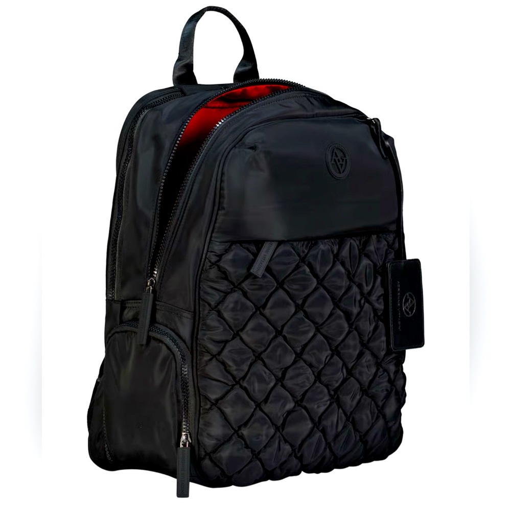 Adrienne VITTADINI Laptop bag Black Quilted Backpack NEW